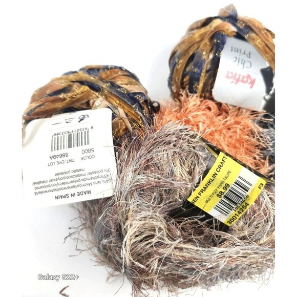 Yarn Lot Orange, Black, Grey, Varigated for Crocheting, Knitting, Fiber Art, Jun - Picture 2 of 3